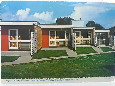 Vtg Postcard Super Luxury Chalets Golden Sands Holiday Camp Hopton On Sea 1960s • £11.75