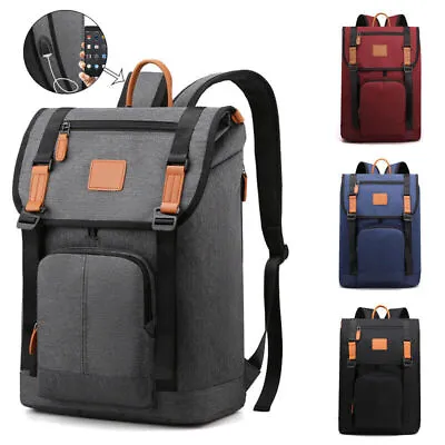 $22.99 • Buy Men's Laptop Backpack Travel Rucksack School Shoulder Bag W/USB Charging Port US