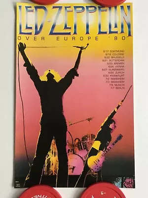 $39.99 • Buy Vintage Led Zeppelin Over Europe ‘80 Concert Poster
