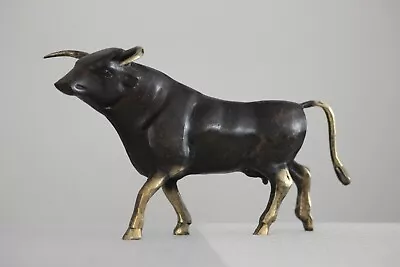 Brass Bull Wall Street Bull Statue Bear And Bull Statue Bull Sculpture Decor • $99