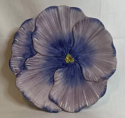 VIETRI VIOLA Purple Pansy 8-1/4” Salad Plate-Made In Italy • $32.99