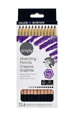 Daler Rowney Sketching Pencils Crayons Graphite Set Of 12 • £5.95