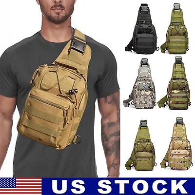 Men Molle Backpack Tactical Sling Chest Bag Assault Pack Messenger Shoulder Bag • $12.34