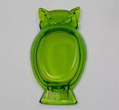 Beautiful Vintage 1970s Viking Art Glass Green Owl Ashtray Or Trinket Dish • $42.95
