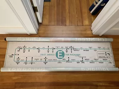 Ny Nyc Subway Roll Sign Map Brooklyn E Train Jamaica Far Rockaway Beach Ocean • $174.95