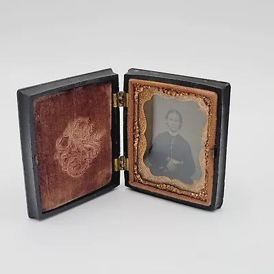 Antique Daguerreotype Photo Of Woman AMAZING CASE! • $45