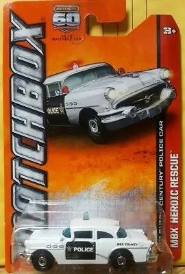 Matchbox 2013 '56 Buick Century Police Car 18/120 MBX Heroic Rescue 60th MOMC • $4.99