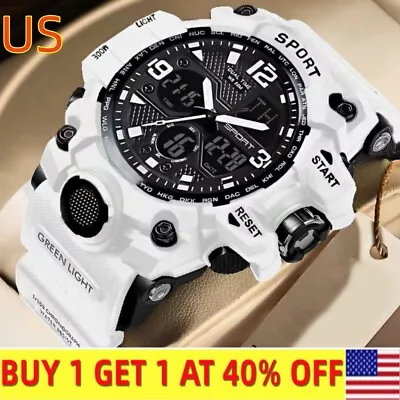 SMAEL Mens Waterproof Watch Sport Military Analog Quartz Digital Wrist Watches • $12.49