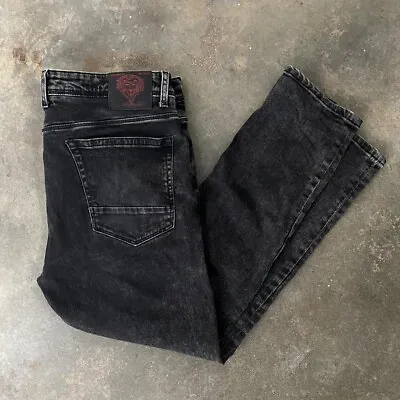 Vintage Y2k Ed Hardy Skuller Jeans Size 34 Slim Fit Mens • $59.95