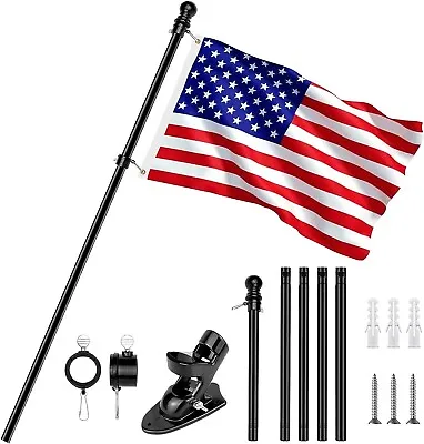 6FT Flag Pole Kit For OutsideAmerican Flag & Pole & Bracket Durable Rust Free • $24.99