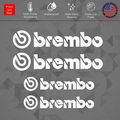 Car Wheel Brake Caliper Brembo Racing Sticker Decal Logo Decoration Sport White • $18.56