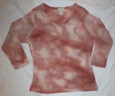 NWOT Womens J JILL 3/4 Sleeve Tye Dye Tie Dye TOP BLOUSE Peaches Clothes Size XS • $18.95