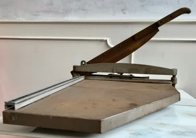 £38 • Buy LARGE Vintage GESTETNER Metal Guillotine Board Cutter Bookbinding Trimmer HEAVY