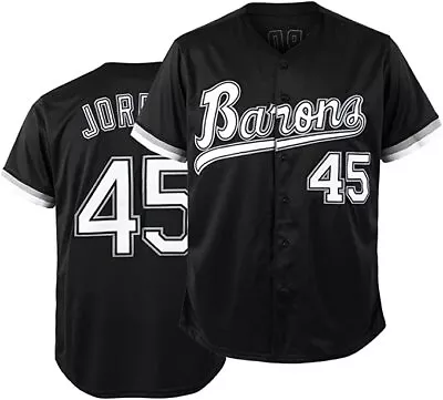 Tocament Birmingham Barons Michael Jordan 45 Baseball Jersey Black Size LARGE • $38.99