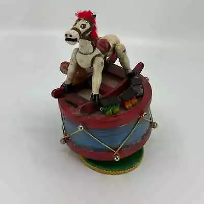 1979 Enesco Music Box Toyland Song Rocking Horse Teddy Bear Drum Train W BOX TB4 • $8.50