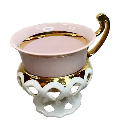 1 Cup Bohemian Rosa Porzellan Countess Collection Lattice Porcelain Czech Single • $12
