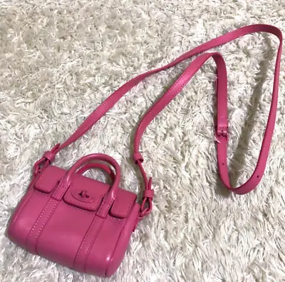 Mulberry Bayswater Micro Shoulder Bag Geranium Pink Almost Unused From Japan • $378