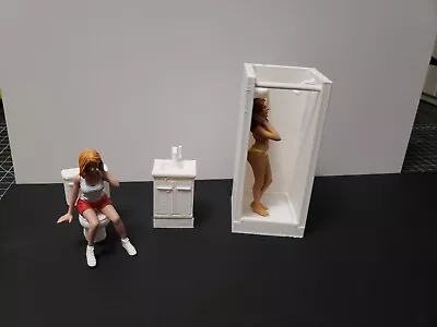 1:18th  Bath Room Sink Toilet And Shower  For Work Shop Diorama Accessories • $17.95