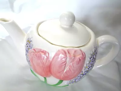 Vintage Otagiri Mary Ann Baker Spring Floral Teapot Tulip Lilac Matching Pieces • $16