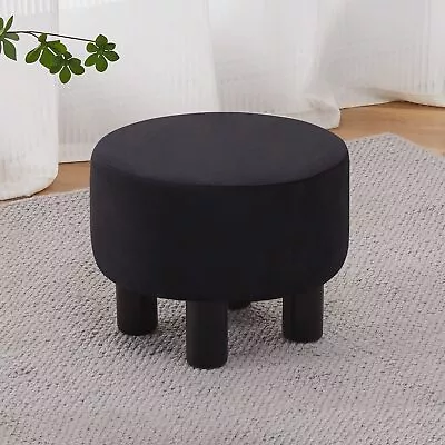 Velvet Ottoman Round Footrest Stool Upholstered Step Stool Ottomans Sofa Stoo... • $48.64