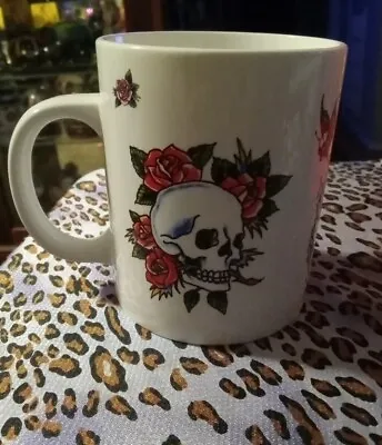 Ed Hardy LOVE KILLS  SLOWLY Skull  And Roses Coffee Mug 🌹 *NICE* • $15