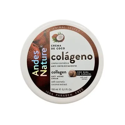 Andes Nature Coconut Collagen Snail Cream Crema Coco Colageno Caracol 5.1 Oz • $8.99