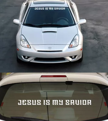 Jesus Is My Savior Windshield JDM Decal Sticker Front/Back Car Truck SUV #E • $13.99