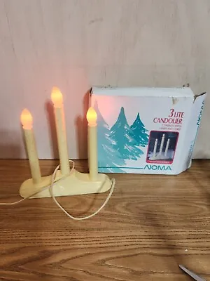 Christmas Light Candolier (3) Light Candelabra Dripping Wax  Candles Vintage • $7.50