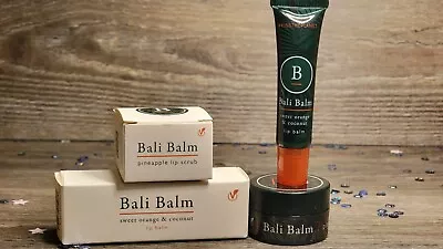 2 Pc BALI BALM Sweet Orange & Coconut Lip Balm & Pineapple Lip Scrub - BNIB $32 • $11.25