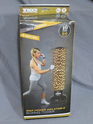 $56.97 • Buy New 5 Foot TKO Max Power Inflatable Boxing Tower 60  Tall + Pump Cheetah & Black