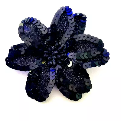 £14.28 • Buy Floral Black Brooch Pin Wrist Band Wear Sequin Petals Statement Fashion 4  W