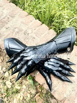 Medieval Nazgul Gauntlets 18G Steel LARP SCA Gloves For Role & Cosplay • $116.25