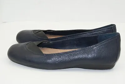 Michelle D Navy Dappled Leather Womens US Size 9 M Ballet Flat Shoes Square Toe • $19.99