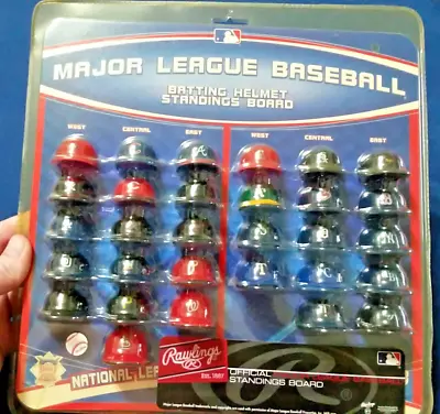 NEW VINTAGE Major League Baseball Set Of 30 Mini Batting Helmet Standings Board • $41.95