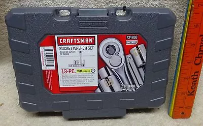 * CRAFTSMAN - 13 Pc 3/8 SOCKET SET W CASE - METRIC - 10 To 19mm - 9-34866 -NEW • £37.49