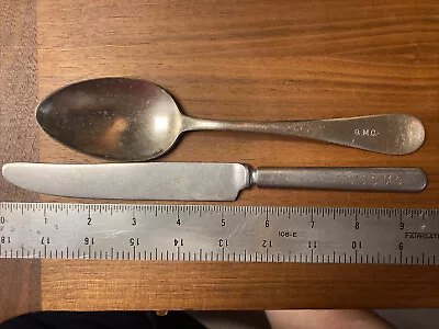 Army Mess Hall Knife And Spoon Pre WWII Quartermaster Corps • $16