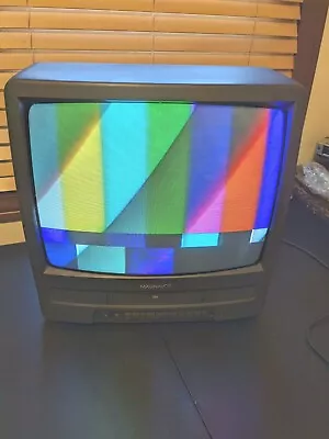 Vintage Magnavox 19  Color TV/ VHS Player Works Great Clear Picture  • $125