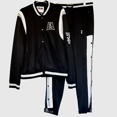 RARE Ice Cube BIG 3 Warm Up Jacket & Pants Mens L Enemies Basketball Suit Set • $93.75