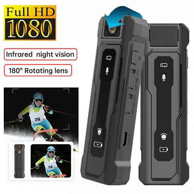 1080P Wearable Body Mounted Camera Mini Pocket Video Recorder 180° Rotate Lens • $21.35