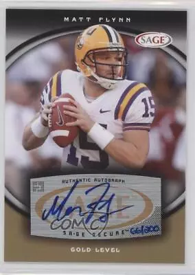 2008 SAGE Auto Gold /200 Matt Flynn #A22 Rookie Auto RC • $18.94