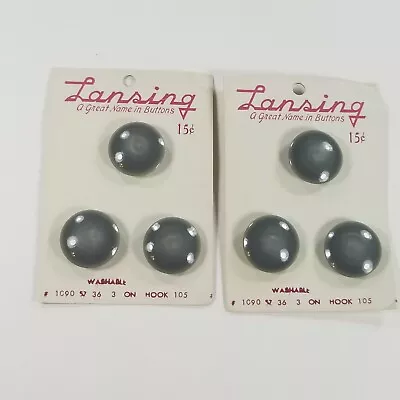 Vintage Lansing Shank Buttons New Old Stock Gray • $9.99