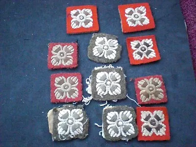 11 X Britsh Army Cloth Officers Rank Pips. Cloth Flat Ww2 Various Backing Colo • £10