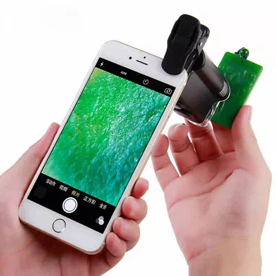 60X-100X UV&LED Lighted Pocket Microscope Magnifier With Clip For Cellphone • $14.90