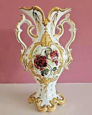 19th Century Coalport Coalbrookdale Twin Handled Vase • £38