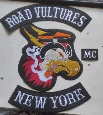 Road Vultures New York Mc 35 Cm Embroidered Patches Set Of 4 Pieces Iron On • $59.99