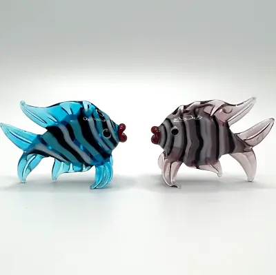 New Colors!  Murano Glass Handcrafted Unique Mini Lovely Fish Figurine Set • $29.90