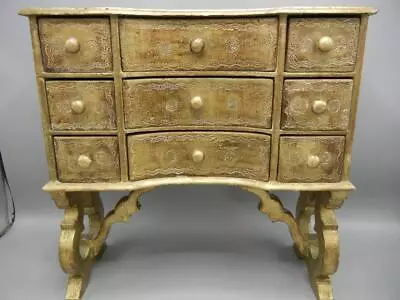 Vintage Italian Florentine Wood Gold Gilt Jewelry Dresser Drawers Doll Furniture • $74.50