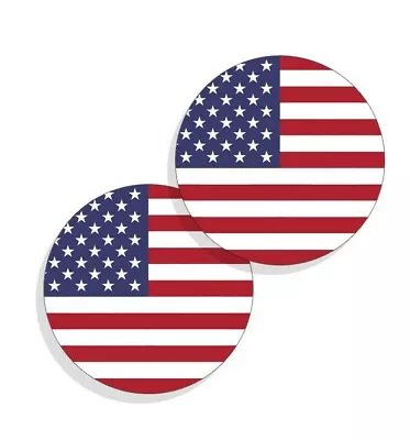 American Flag Stickers Flag Decals Round Indoor Outdoor 4 Circles America USA US • $3.49