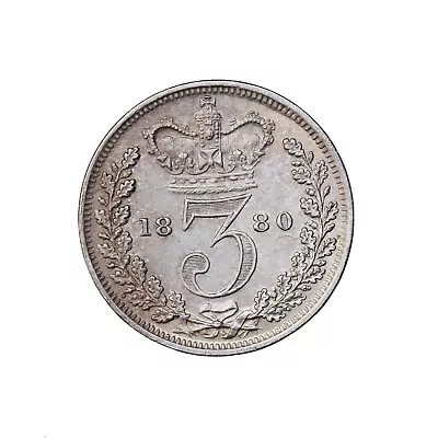 Great Britain 1880 Silver Threepence Queen Victoria Coin • $75