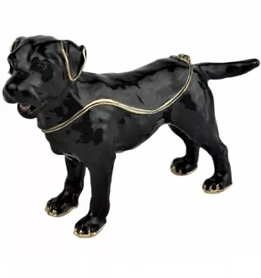 Black Labrador Dog Collectible Trinket Box Enameled NIB - So Cute! • $31.45